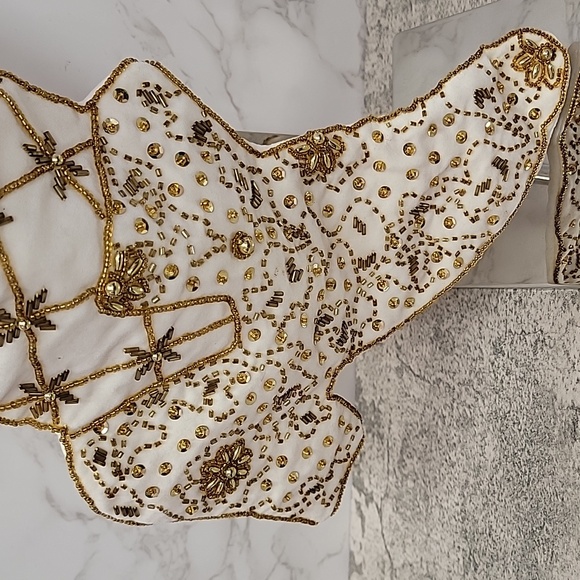 Vintage Victorian Shoe Boot beaded Christmas stocking - Picture 6 of 9